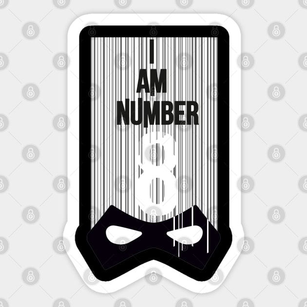 Number 8 the Umbrella Academy Sticker by colouredwolfe11